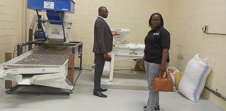 Felix Opio and Monica Basemera inside the facility.