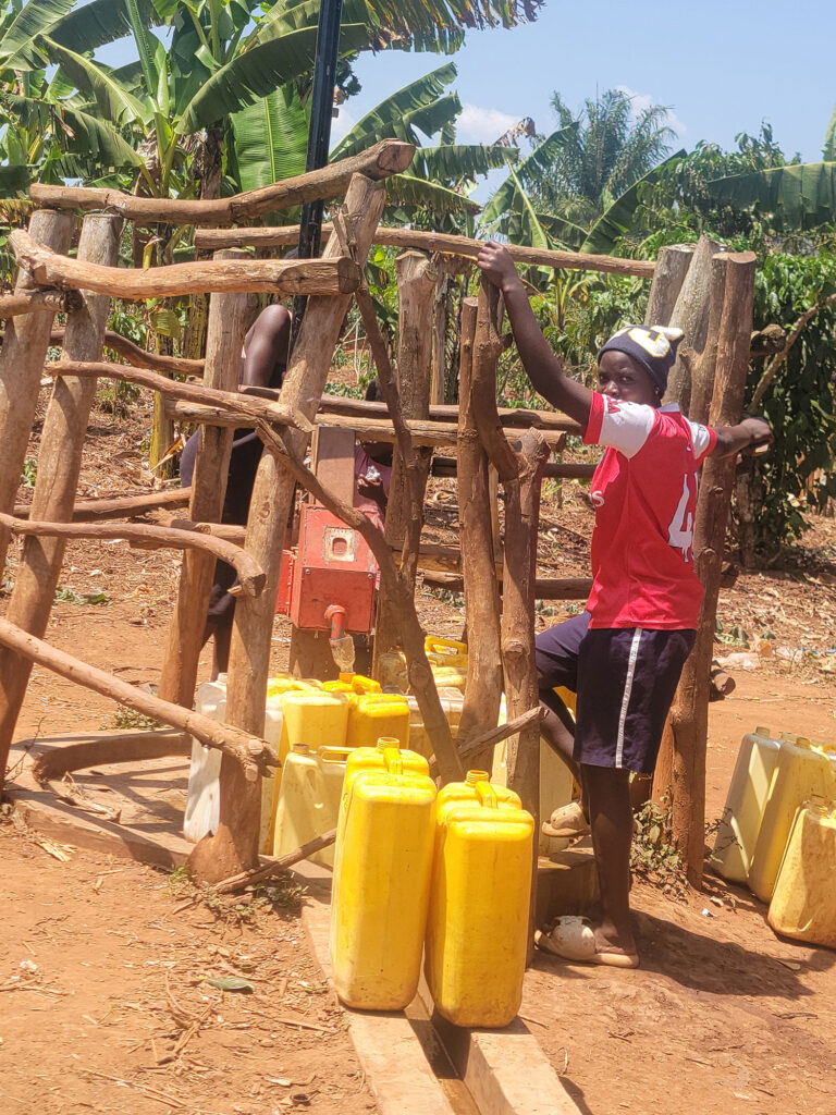A borehole maintained by TeamUp community technicians in Kikandwa Subcounty, Mityana district